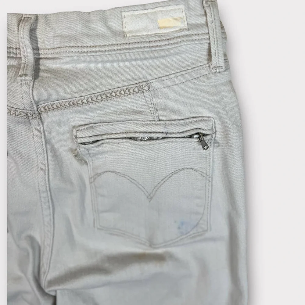 Levis (27) Demi Curve Jean Ecru Classic Rise Slim Leg - Picture 5 of 6